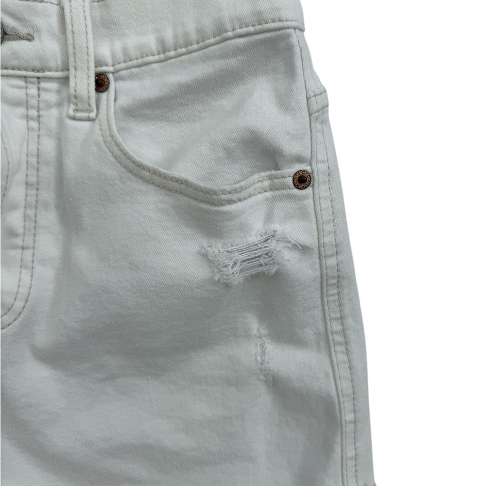 DAZE DENIM Dad High Rise Cuff Womens Off White Denim Shorts Size 25 - Picture 3 of 10